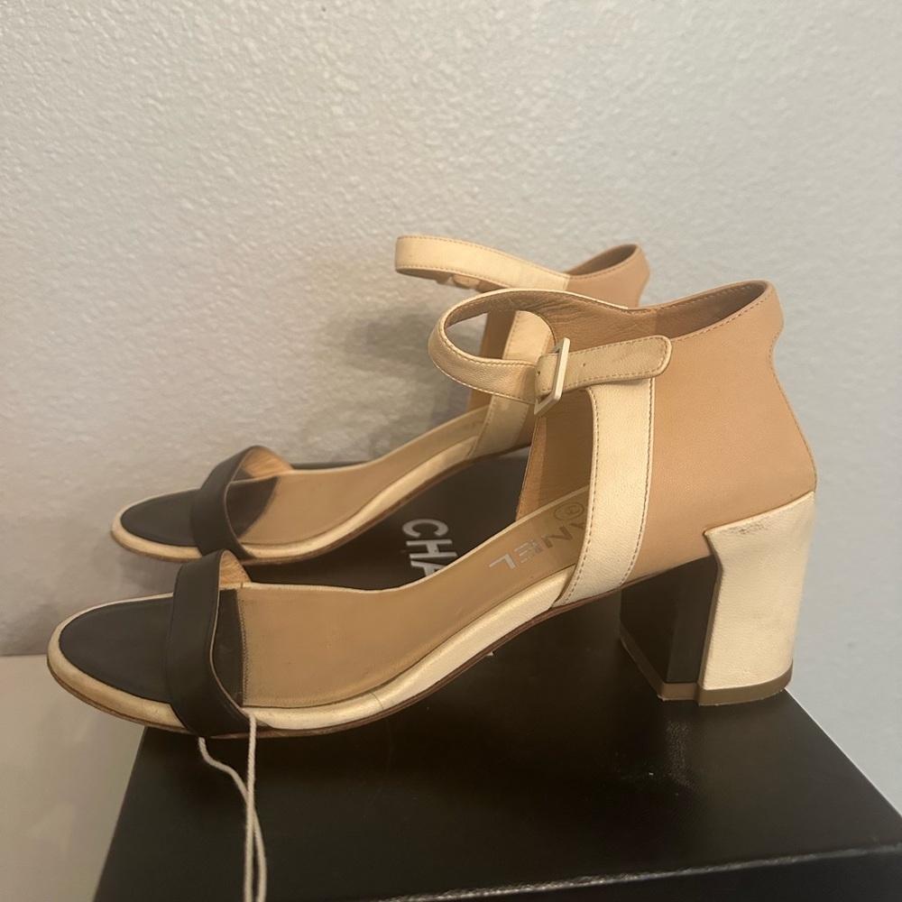 Chanel colorblock sandals